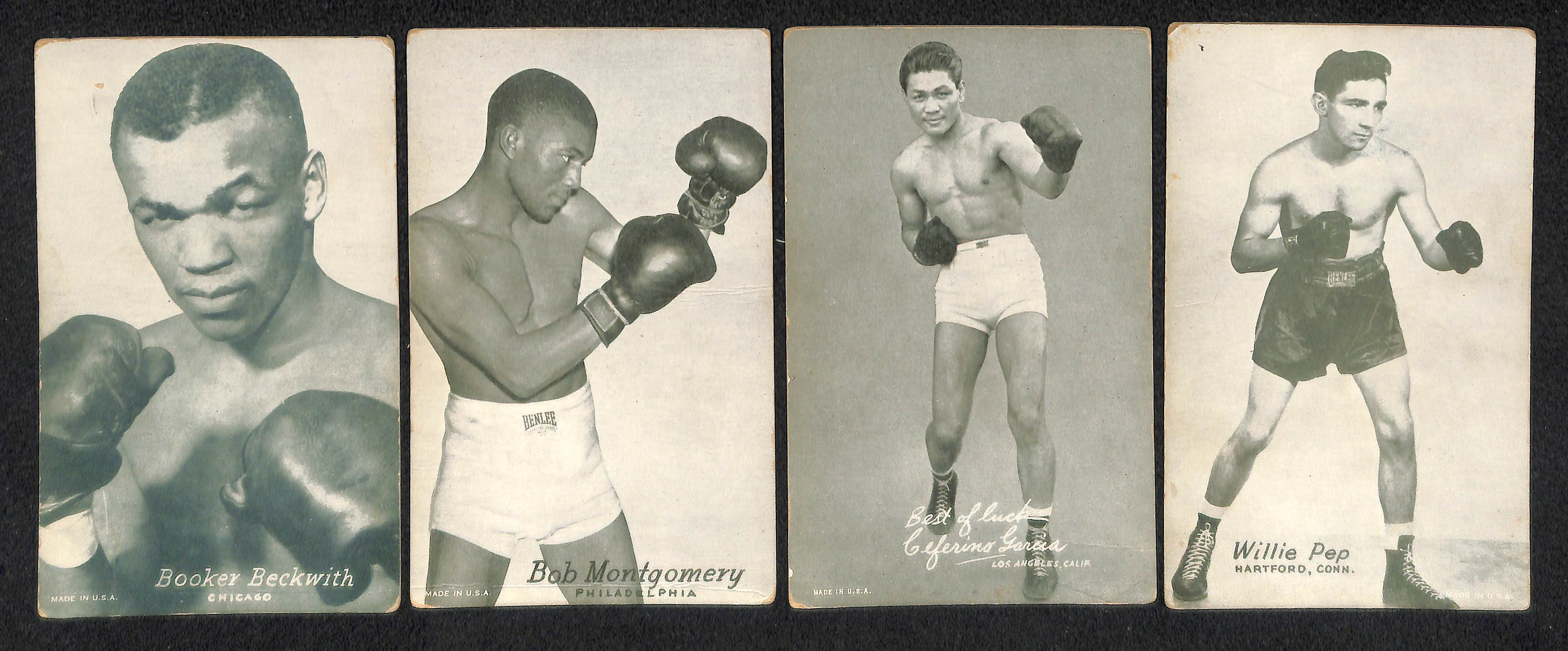 Lot Detail - Lot of 38 Boxing Exhibit Cards from 1940s/50s w. Joe Louis