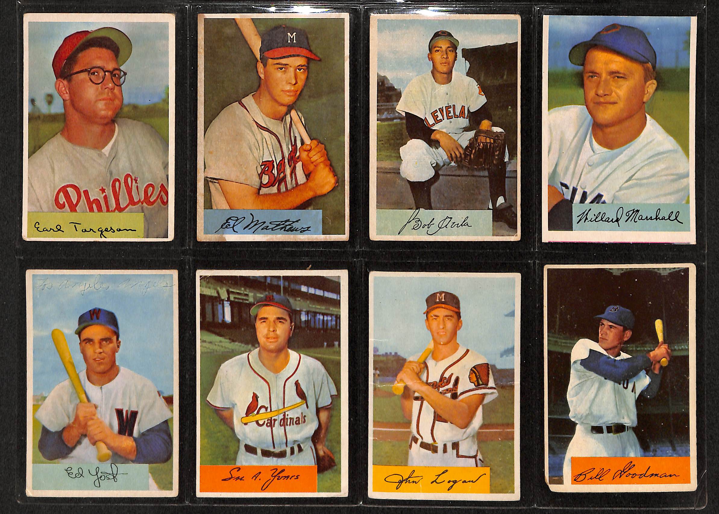 Lot Detail - Lot Of 75 1954 Bowman Baseball Cards w. Nellie Fox