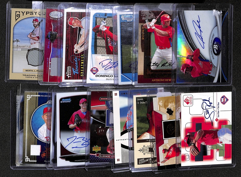 Lot Of 16 Phillies Autograph & Relic Cards w. Scott Rolen