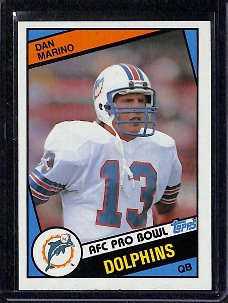 Lot of 3 HOF 1984 Topps Football rookie cards - Dan Marino (2) & John Elway (1) Rookie Cards