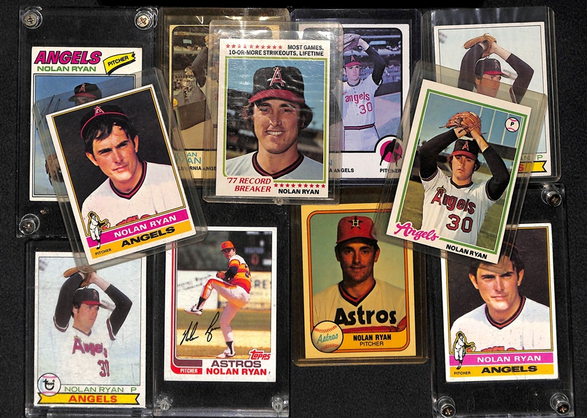 Lot Of 11 Nolan Ryan Cards w. 1973 Topps