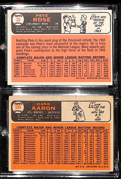 1966 Topps Pete Rose & Hank Aaron Cards