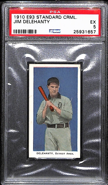 1910 E93 Standard Caramel Jim Delehanty - PSA 5