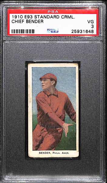 1910 E93 Standard Caramel Chief Bender - HOF - PSA 3