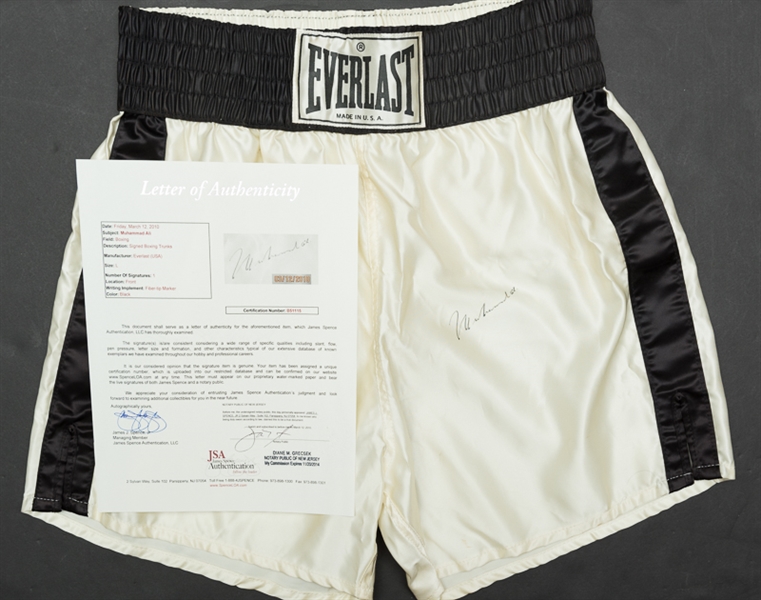 Muhammad Ali Signed Everlast Boxing Trunks - JSA