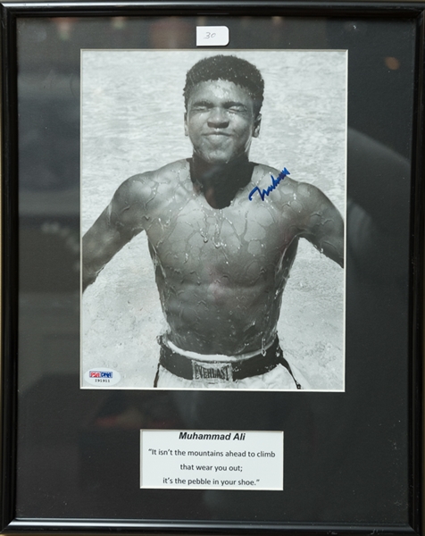 Muhammad Ali Signed and Matted 11 x 14 Black & White Photo - PSA/DNA