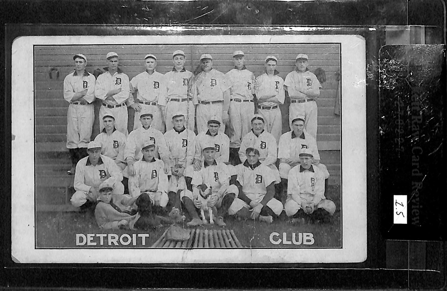 1907-1909 H.M. Taylor Detroit Tigers Postcard w. Ty Cobb - BVG Raw Grade 1.5