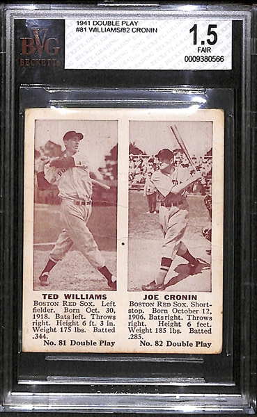 1941 Double Play Ted Williams/Joe Cronin Card - BVG 1.5