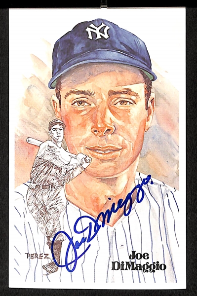 Joe DiMaggio Signed Perez Card - JSA