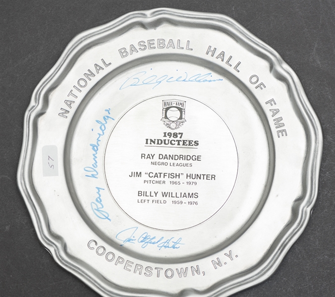 Lot of (2): One HOF Signed Plate (Dandridge, Hunter, Williams) and One Mike Schmidt Signed Baseball - JSA