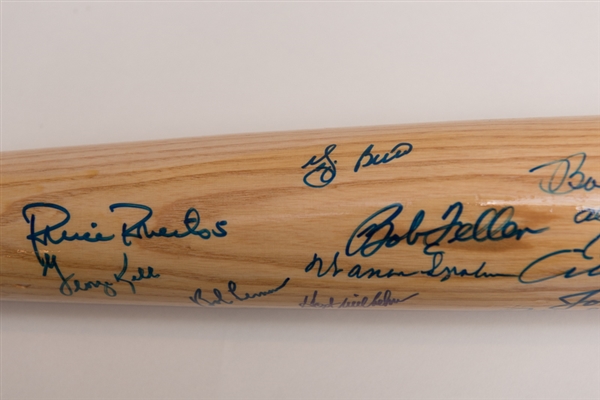 Multi-Signed Hall of Famers Bat (Berra, Hunter, Mathews, Snider, Herman, Killebrew, Leonard) - 20 Signatures - JSA