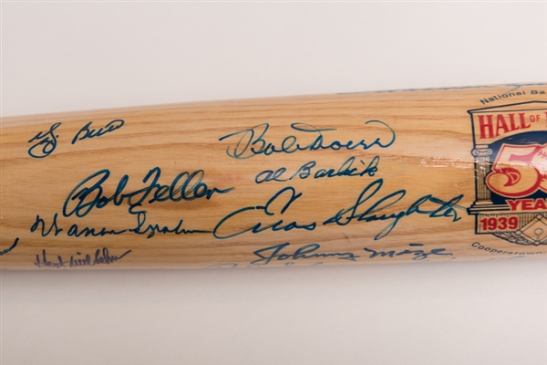 Multi-Signed Hall of Famers Bat (Berra, Hunter, Mathews, Snider, Herman, Killebrew, Leonard) - 20 Signatures - JSA