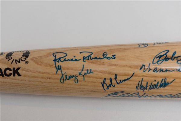 Multi-Signed Hall of Famers Bat (Berra, Hunter, Mathews, Snider, Herman, Killebrew, Leonard) - 20 Signatures - JSA