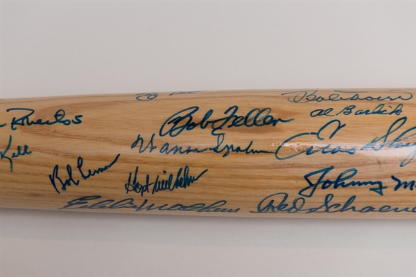 Multi-Signed Hall of Famers Bat (Berra, Hunter, Mathews, Snider, Herman, Killebrew, Leonard) - 20 Signatures - JSA