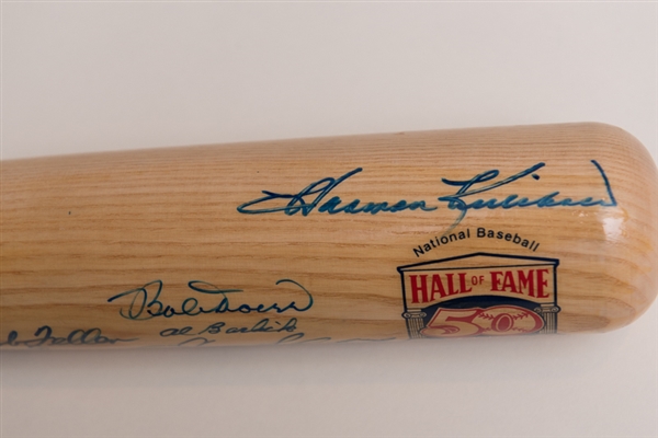 Multi-Signed Hall of Famers Bat (Berra, Hunter, Mathews, Snider, Herman, Killebrew, Leonard) - 20 Signatures - JSA