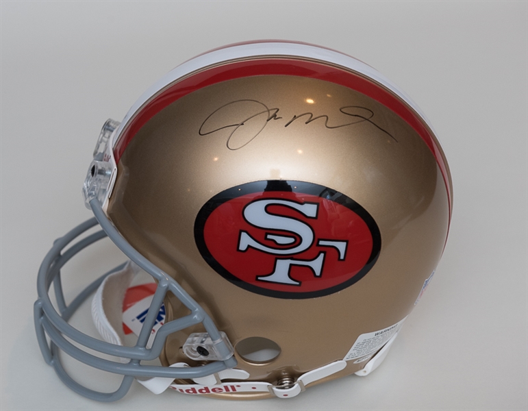 Joe Montana Autographed Riddell Full-Sized Helmet - UD COA