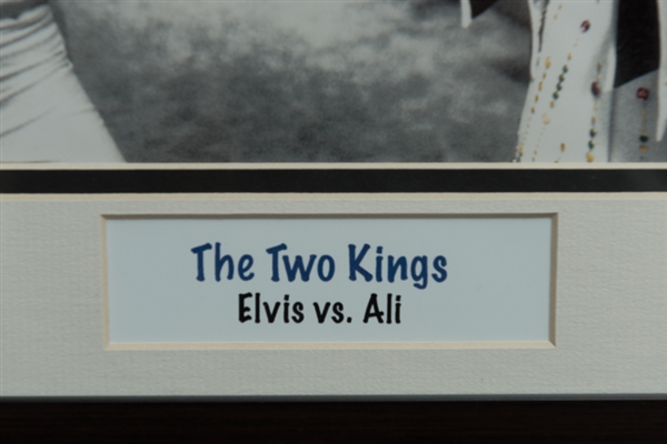 Muhammad Ali Signed and Matted 14 x 17 Color Photo The Two Kings: Elvis vs. Ali - PSA/DNA