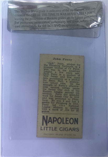  1912 T207 John Ferry - Napoleon Back - BVG 2.5