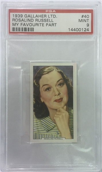 Lot of 3 - 1939 Gallaher Actress Cards w. Rosalind Russell - PSA 9