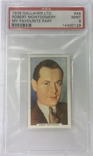 Lot of 3 - 1939 Gallaher Screen Star Cards w. Robert Montgomery - PSA 9