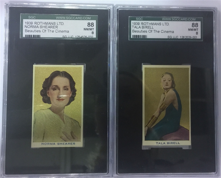 Lot of 2 - 1939 Rothmans LTD. Actresses Cards w. Norma Shearer - SGC 88 (8)