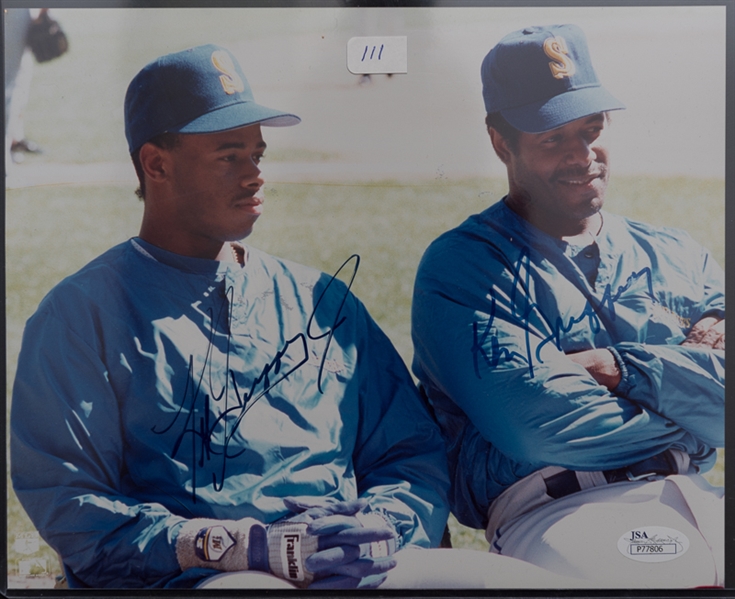 Ken Griffey Jr. & Sr. Signed 8 x 10 Seattle Mariners Photo - JSA