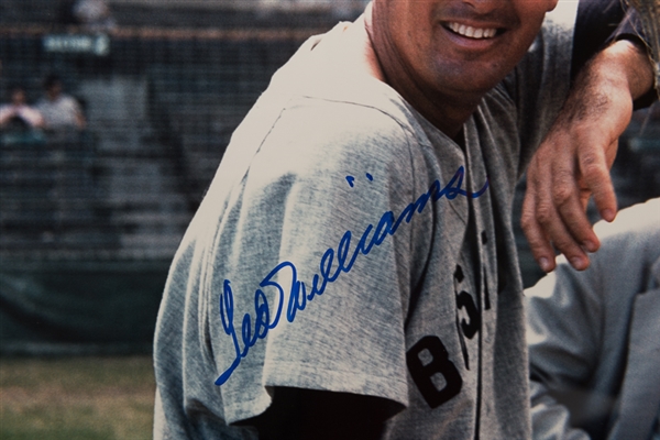 Lot Detail - Ted Williams Signed Color Photo - Autograph in Blue