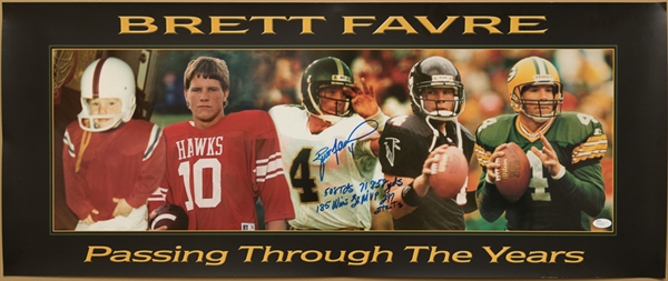 Brett Favre Signed 15 x 36 Photo - JSA