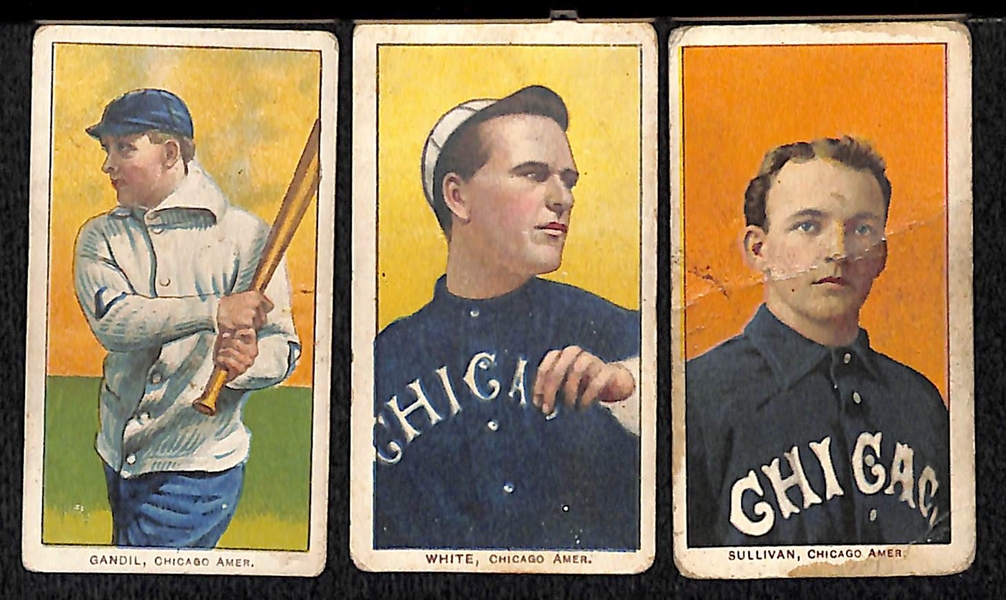 Lot of (3) 1909 T206 Cards w. Gandil - White - Sullivan