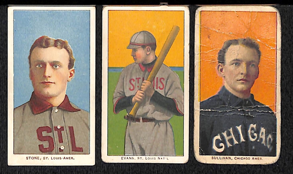 Lot of (3) 1909 T206 Cards w. Stone - Evans - Sullivan