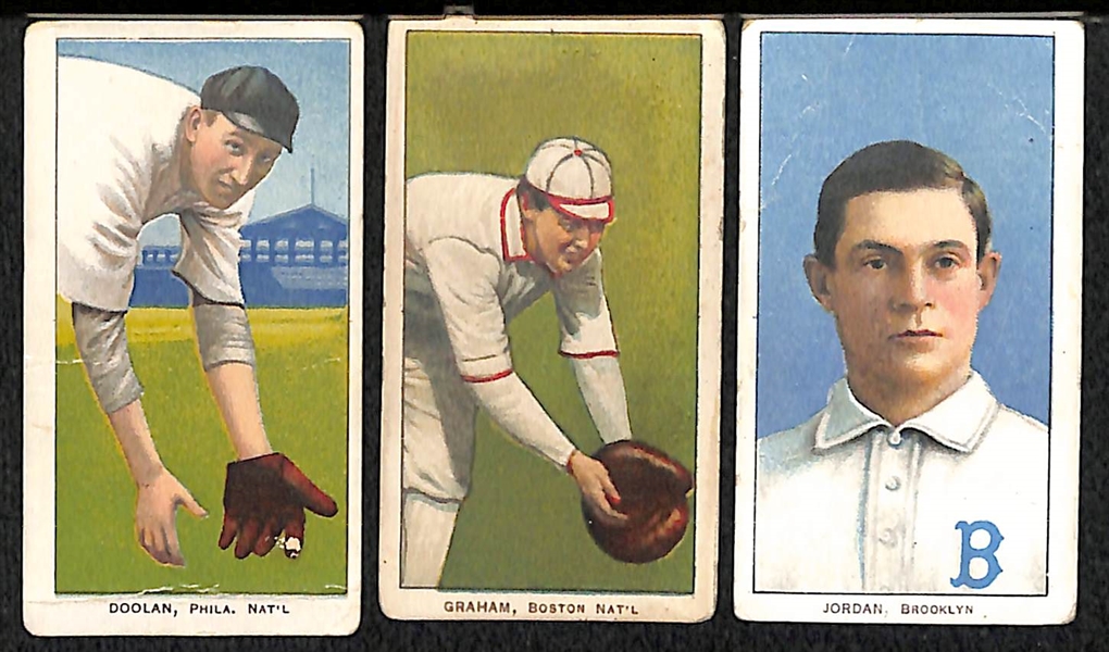 Lot of (3) 1909 T206 Cards w. Doolan - Graham - Jordan