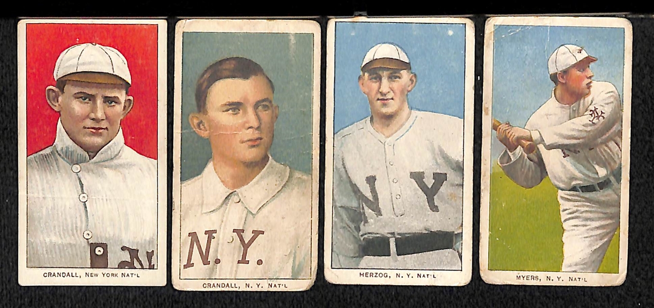 Lot of (4) 1909 T206 Cards w. Crandall x2 - Herzog - Myers