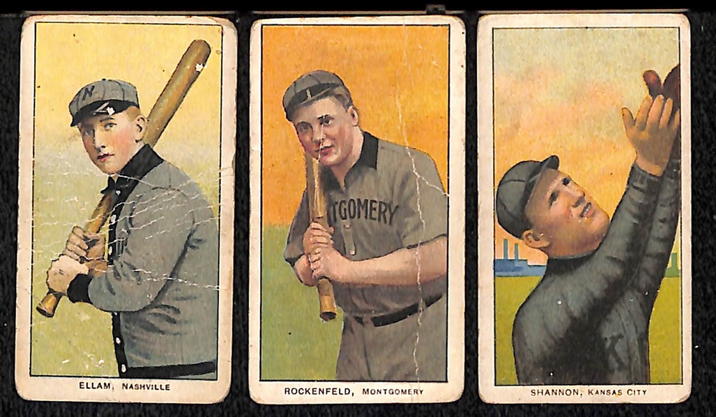 Lot of (3) 1909 T206 Cards w. Ellam - Rockenfeld - Shannon