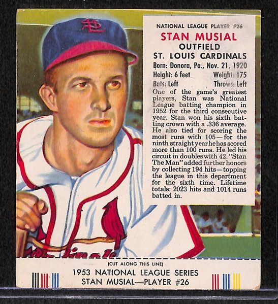 1953 Red Man Stan Musial Card with Tab