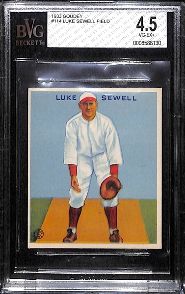 1933 Goudey Luke Sewell BVG 4.5