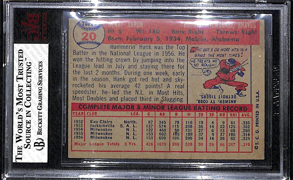 1957 Topps Hank Aaron (UER) BVG 5