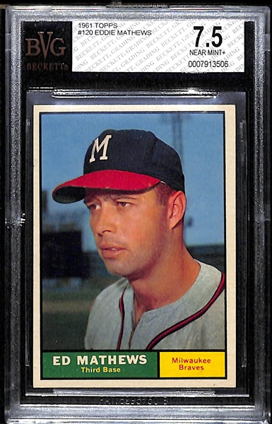 1961 Topps Eddie Mathews BVG 7.5