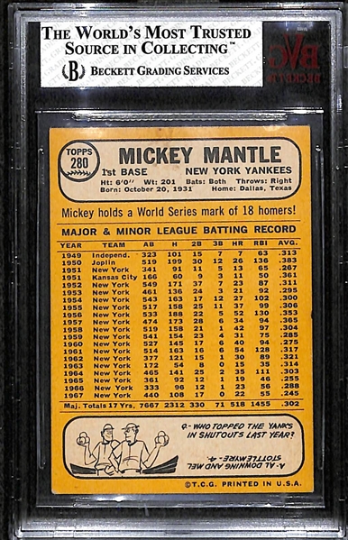 1968 Topps Mickey Mantle BVG 3