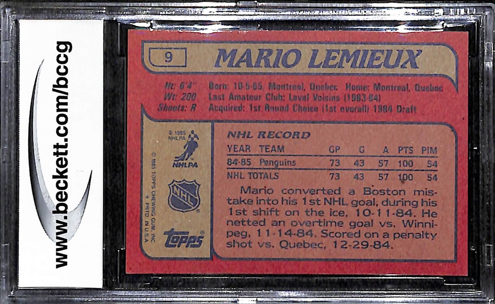 1985-86 Topps Mario Lemieux BCCG 9