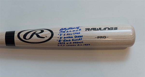 Bobby Shantz Signed Rawlings Statistics Bat