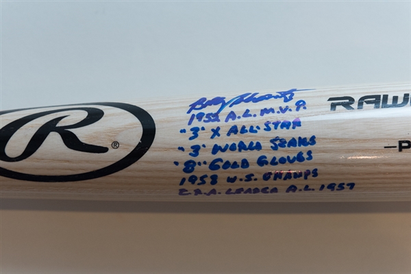 Bobby Shantz Signed Rawlings Statistics Bat