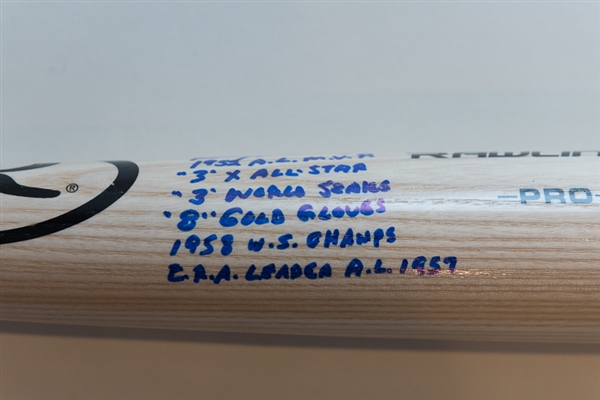 Bobby Shantz Signed Rawlings Statistics Bat