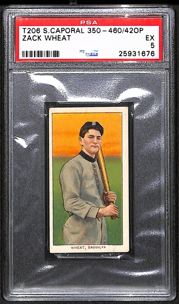 1909 T206 Zack Wheat (HOF) - Sweet Caporal - PSA 5