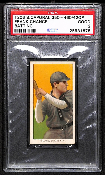 1909 T206 Frank Chance (HOF) Batting - PSA 2