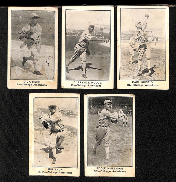 Lot of (5) 1922 E121 American Caramel Cards of Chicago White Sox Players