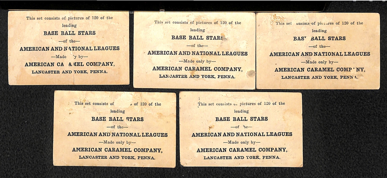 Lot of (5) 1922 E121 American Caramel Cards of Chicago White Sox Players