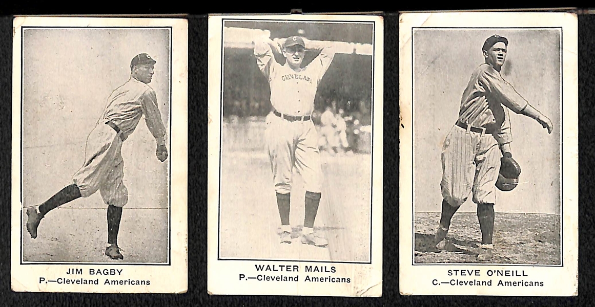 Lot of (5) 1922 E121 American Caramel Cards of Cleveland Indians Players