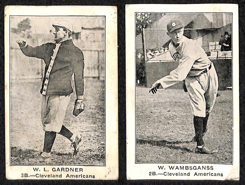 Lot of (5) 1922 E121 American Caramel Cards of Cleveland Indians Players