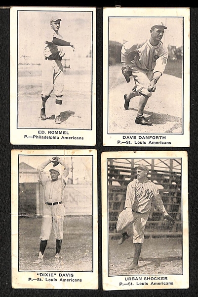 Lot of (4) 1922 E121 American Caramel Cards w. Ed Rommel