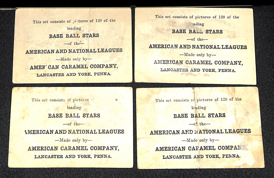 Lot of (4) 1922 E121 American Caramel Cards w. Ed Rommel